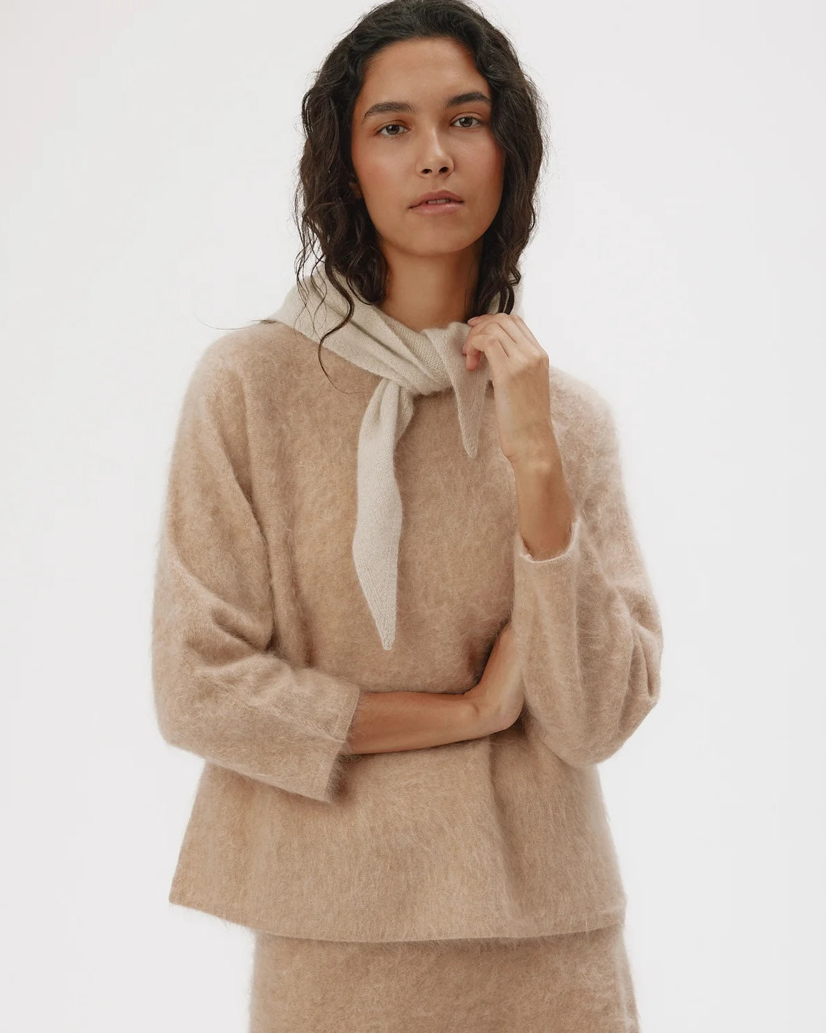 Paula Oatmeal Beige Scarf