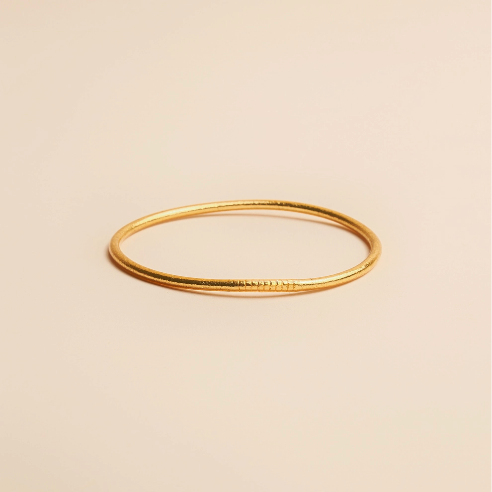 Thin Mantra Gold Bangle
