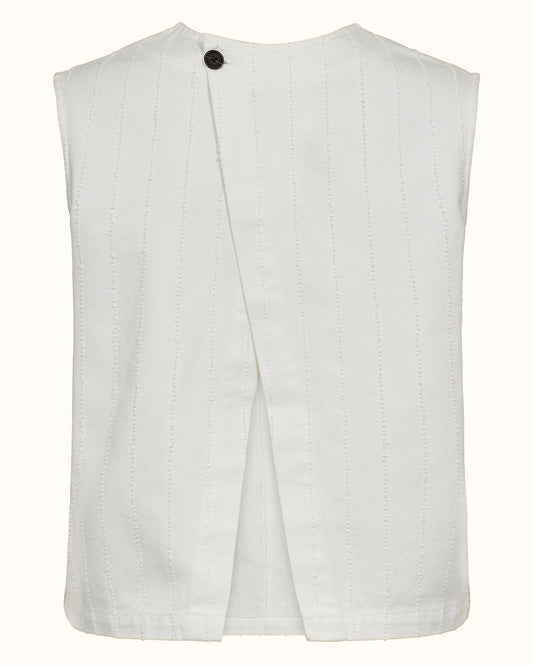 Ivy Heaven Cross Back Top Pinstripe Needle Punch