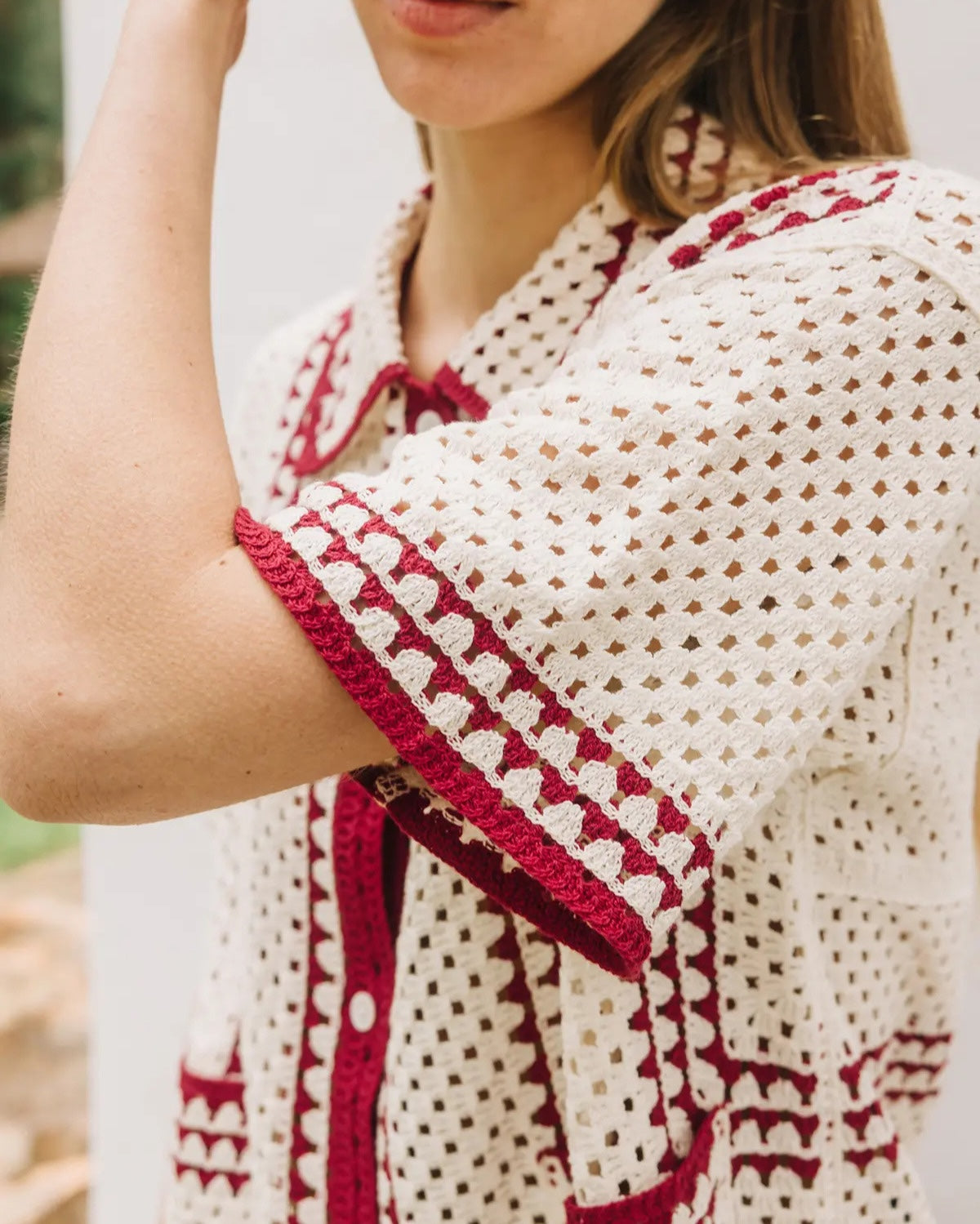 Indi Bicolor Crochet Shirt