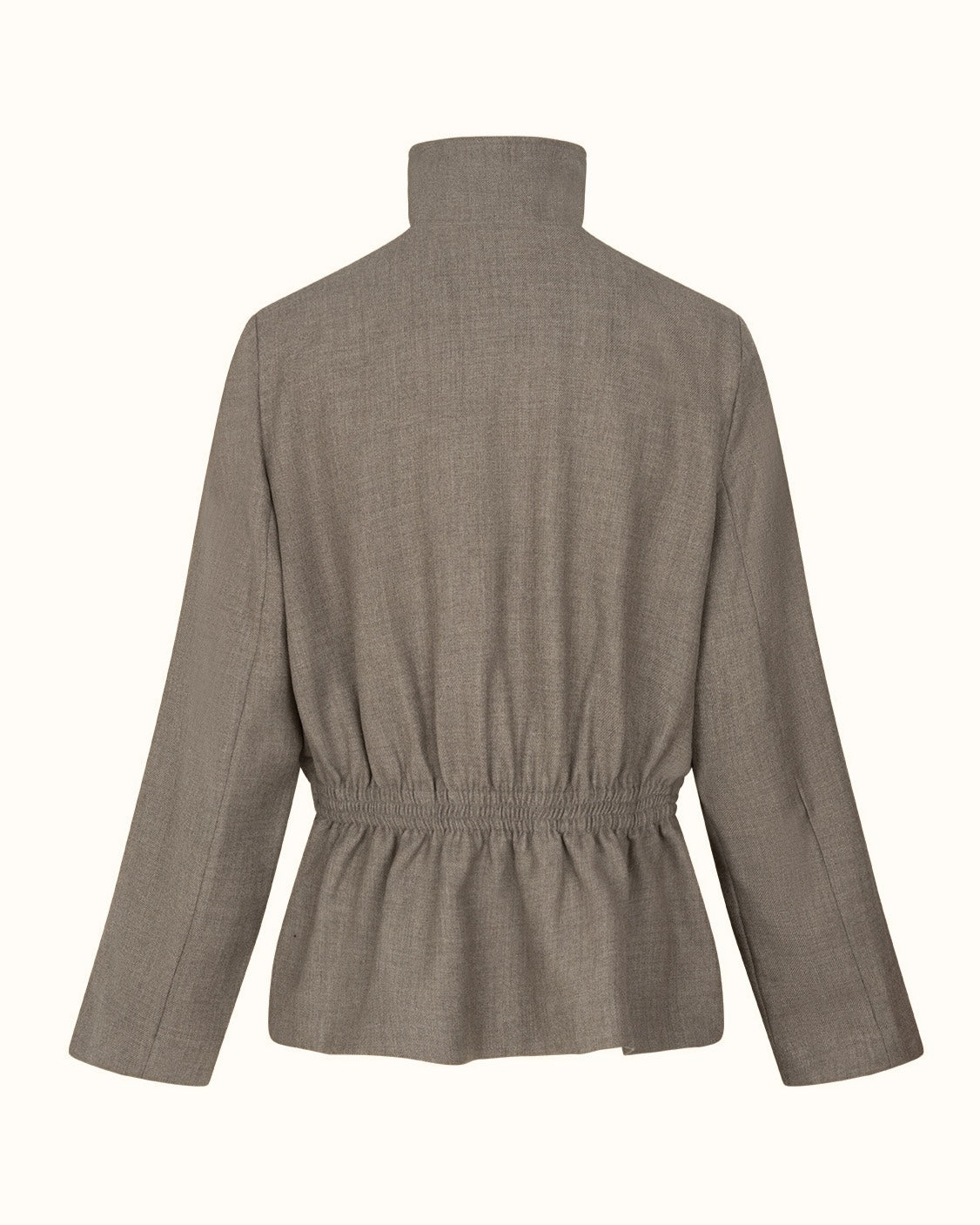 057 Clend Standing Collar Waisted Jacket
