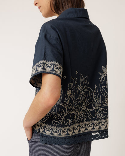 Indi Half Sleeve Embroidered Shirt