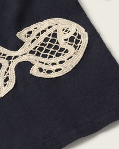 Navy Fish Patch Ane Blouse