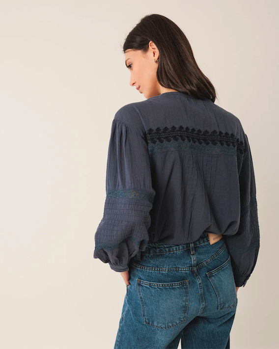 Indi Dreamer Blouse - Indigo Blue