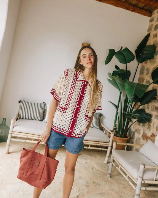 Indi Bicolor Crochet Shirt