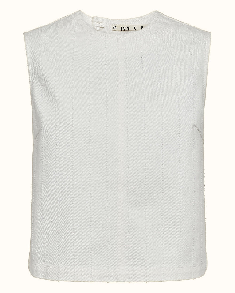 Ivy Heaven Cross Back Top Pinstripe Needle Punch