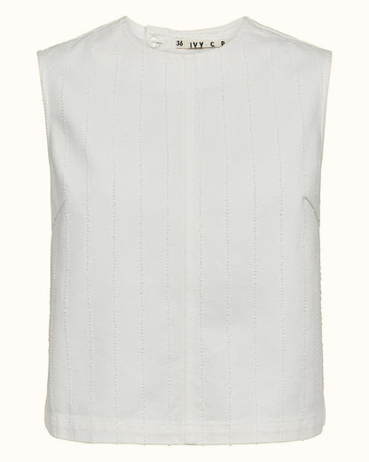 Ivy Heaven Cross Back Top Pinstripe Needle Punch