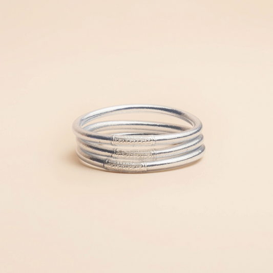 Mantra Silver Bangle