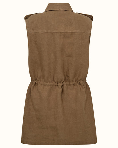 Ivy Violet Linen Sleeveless Jacket