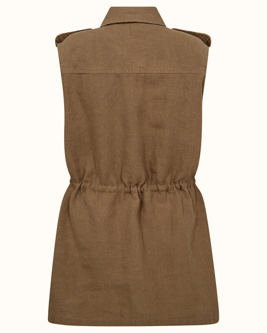 Ivy Violet Linen Sleeveless Jacket