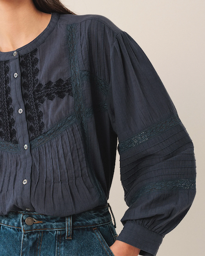 Indi Dreamer Blouse - Indigo Blue