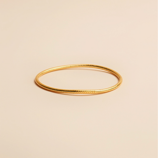 Thin Mantra Gold Bangle
