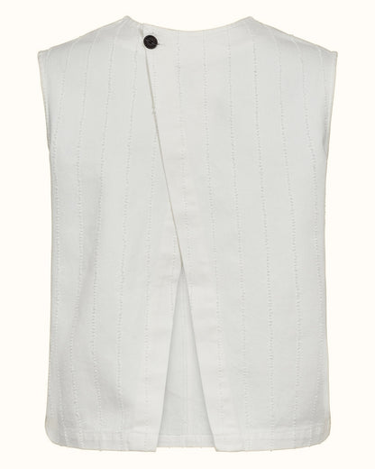 Ivy Heaven Cross Back Top Pinstripe Needle Punch