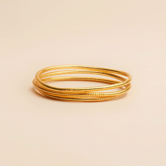 Thin Mantra Gold Bangle