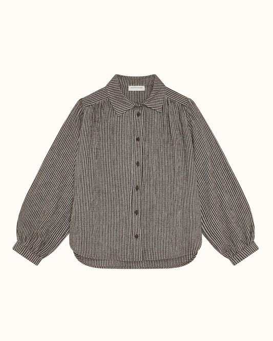 Claude Shirt Coffee Stripes