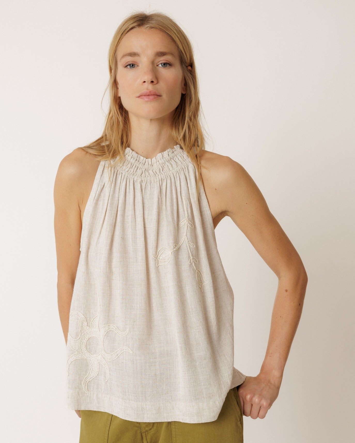 Indi Embroidered Halter Top