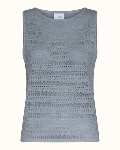 Alma Knit Top - Faded blue