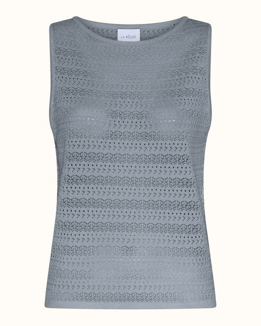 Alma Knit Top - Faded blue