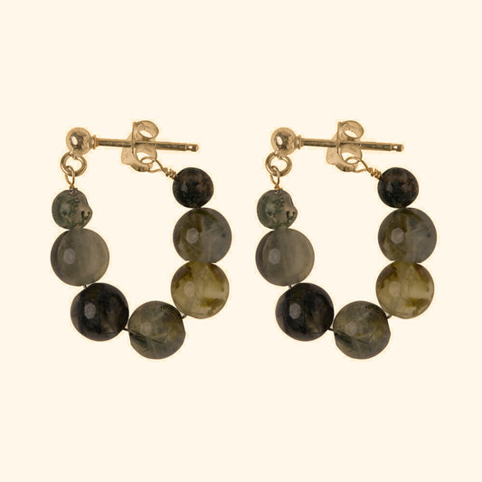 Small Green Stone Dot Earring