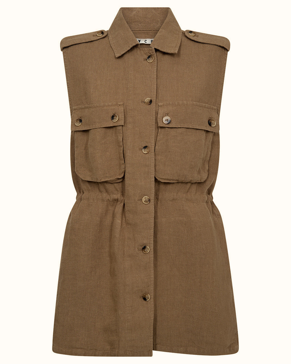 Ivy Violet Linen Sleeveless Jacket