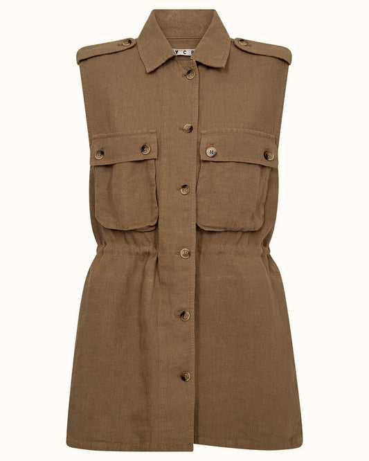 Ivy Violet Linen Sleeveless Jacket