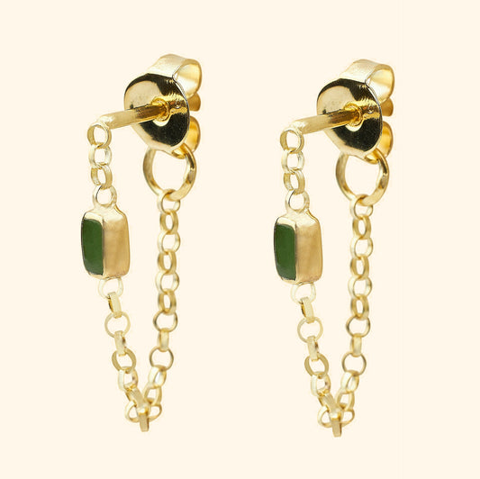 Baquette Stone Chain Earring