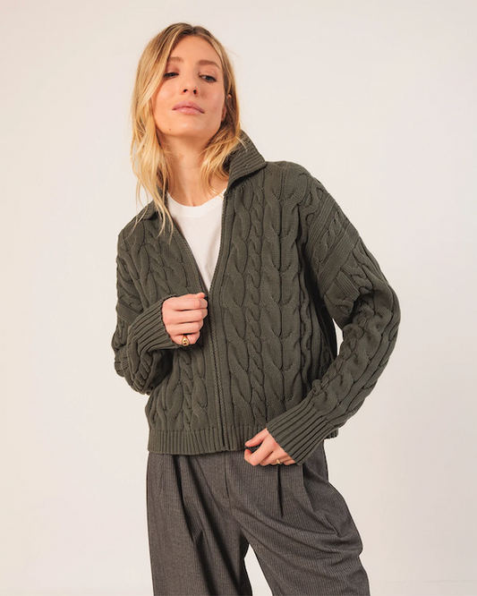 Indi Cotton Cable-Knit Sweater