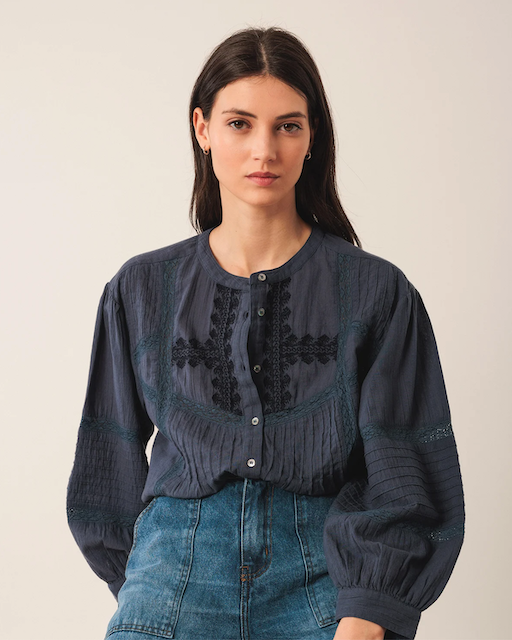 Indi Dreamer Blouse - Indigo Blue